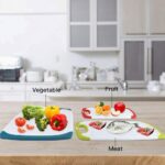 Cutting Boards for Kitchen, Plastic Chopping Board Set of 4 with Non-Slip Feet and Deep Drip Juice Groove, Easy Grip Handle, Dishwasher Safe, Green - Image 5