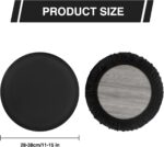 3 Pcs Round Bar Stool Covers, Elastic Seat Protector, 11-15 Inch Diameter, Black - Image 3