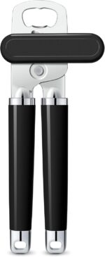 Urbanstrive XL Large Heavy Duty Can Opener Manual Smooth Edge, Hand Held Can Openers for Seniors, Stainless Steel, Comfortable Handle, Built-in Bottle Opener, 8.66 inch (Black) - Image 2