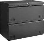 2 Drawer File Cabinet, File Cabinets for Home Office, Printer Stand, File Cabinet with Lock, Lateral Filing Cabinet for A4/Letter/Legal Size File Folders, Assembly Required(Black) - Image 2