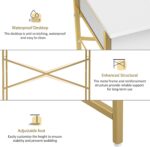 Small Vanity Desk No Mirror for Kids Bedroom, 31.5 Inch Vanity Table with Drawers, Makeup Vanity Desk for Narrow Spaces, White and Gold(No Mirror) - Image 9