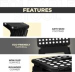 Utopia Home Folding Step Stool - (Pack of 1) Foot Stool with 9 Inch Height - Holds Up to 300 lbs - Lightweight Plastic Foldable Step Stool for Kitchen, Bathroom & Living Room (Black) - Image 8