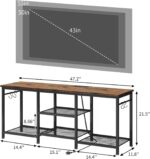 YGEOMER TV Stand Entertainment Center for 55 Inch TVs, with Charging Station and Lights Open Storage Shelves, TV Media Console, Open Storage Shelf with Sound Rack for Living Room, Rustic Brown - Image 3