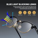 Blue Light Blocking Glasses Vintage Half Frame UV Clear Lens Anti Eyestrain Computer Gaming Glasses for Women Men - Image 4