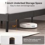 BedsPick Queen Size Bed Frame with Headboard, Upholstered Bed Frame with Button Tufted, Platform Bed with Wood Slat Support,Noise Free, Easy Assembly, No Box Spring Needed (Dark Grey, Queen) - Image 6