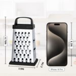 Kaishun Cheese Grater, Mini Size 4-Sided Stainless Steel Grater, Food Shredder for Cheese, Parmesan, Vegetable, Dishwasher Safe, Black - Image 3