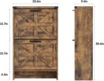 Shoe Storage Cabinet for Entryway,Farmhouse Slim Shoe Cabinet with 2 Flip Drawers,Narrow Freestanding Organizer Storage Rack for Entrance,Hallyway,Brown - Image 3