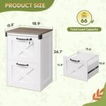 DEVAISE 2 Drawer File Cabinet with Lock, Wood Farmhouse Filing Cabinet for Home Office, Printer Stand Fits Letter and A4 Size, White - Image 4