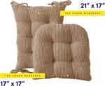 Sweet Home Collection Rocking Chair Cushion Premium Tufted Pads Non Skid Slip Backed Set of Upper and Lower with Ties, 1 Count (Pack of 1), Velvet Taupe - Image 3