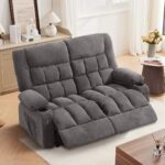 Recliner Loveseat with Cup Holders for Living Room Love Seat Manual Oversized Recliner with Ergonomic, Side Pocket for Adult - Image 2