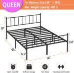 Queen Bed Frame-Classic Metal Platform Bed Frame,Mattress Foundation with Steel Slat Support,Under Foundation Storage,No Box Spring Needed, Easy Assembly, Queen Size - Image 3