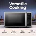 Chefman Countertop Microwave Oven 1.1 Cu. Ft. Digital Stainless Steel Microwave 1000 Watts with 6 Auto Menus, 10 Power Levels, Eco Mode, Memory, Mute Function, Child Safety Lock, Easy Clean - Image 3