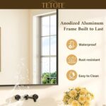 TETOTE Black Mirror for Bathroom Sink 24" x 36" Matte Black Beveled Metal Frame Bathroom Vanity Rectangle Mirror for Wall, Modern Farmhouse, Tempered Glass, Shatterproof, Stronger Frame - Image 8