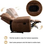 CANMOV Leather Recliner Chair, Classic and Traditional Manual Recliner Chair with Comfortable Arms and Back Single Sofa for Living Room, Nut Brown - Image 9