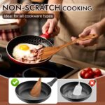 Wooden Spoons for Cooking, 6 Pcs Natural Teak Wooden Kitchen Utensils Set, Cooking Utensils Set with Long & Comfort Grip, Wooden Spoons Spatula Set Perfect for Non-Stick Cookware - Image 5