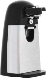 Amazon Basics 3-In-1 Electric Can Opener, Bottle Opener and Knife Sharpener, with Stainless Steel Blade, Magnetic Lid Holder, Automatic, Countertop, 50W, Black - Image 2