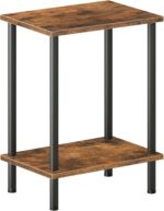 HOOBRO End Table, Small Side Table, Nightstand with 2-Layer Storage Shelves, Sofa Table for Small Spaces, Living Room, Bedroom, Stable Frame, Easy Assembly, Rustic Brown BF09BZ01 - Image 2
