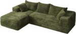 Cloud Sectional Couch with L-Shape Chaise,Modern Modular Sofa with Deep Seat, Upholstered Couches with Left Facing Chaise for Living Room Bedroom, No Assembly Required, Green (Plush Corduroy Fabric) - Image 10