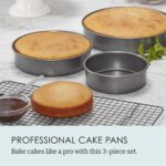 Chicago Metallic Professional 3-Piece Round Cake Pan Set of 6, 8, 10 inch Premium Nonstick Bakeware, Heavy-Weight Carbon Steel for Even Baking, Perfect for Layer Cakes - Image 3