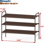 Simple Houseware 3-Tier Shoe Rack Storage Organizer, Bronze – Space-Saving Shoe Shelf, Holds 9–16 Pairs, Sturdy Metal Frame, Easy Assembly – Closet, Entryway, Bedroom Shoe Storage Solution - Image 4
