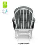 Storkcraft Premium Hoop Glider & Ottoman (White/Gray) — GREENGUARD Gold Certified Nursery Glider, Solid Wood Craftsmanship, Smooth-Gliding Nursery Chair and Ottoman, Award-Winning - Image 8