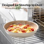 Redchef Nonstick Frying Pans Set, Ceramic Pan Skillet, Non Toxic Pans for Cooking, 8" 9.5" 11" Ceramic Frying Pan Set PFAS & PTFE & PFOA Free with Stay Cool Handle, Dishwasher & Oven Safe, Beige White - Image 10