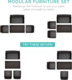 Best Choice Products 4-Piece Outdoor Wicker Patio Conversation Furniture Set for Backyard w/Coffee Table, Seat Cushions - Brown/Stone Gray - Image 3