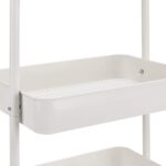 Amazon Basics 3-Tier Rolling Utility or Kitchen Cart, Lockable Wheels, Multifunctional Storage, White - Image 3