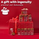 Yangbaga 24Pcs Glass Spice Jars with Labels-4OZ Wood Lid Square Spice Containers with Pepper Grinder Lids &Funnel,Seasoning Jars for Rack Cabinet Drawer - Image 9