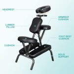 Nova Microdermabrasion Portable Massage Chair Foldable Tattoo Therapy Chair 4 Inches Thickness Sponge Face Cradle Spa Salon Massage Chair (Black) - Image 10
