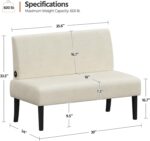 Yaheetech Small Mini Sofa Couch Armless Loveseat Futon for Bedroom, Corduroy Fabric & Easy Assembly, for Small Spaces Living Room,Dorm,Office,Apartment, Beige - Image 4