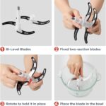 Ganiza Food Processor, 2-Speed Food Chopper Meat Grinder with 8 Cup Stainless Steel & 8 Cup Glass Bowls, Upgraded Button & Smart Overheat Protection Light - Includes Clean Brush, 2 Sets of Blades - Image 10