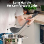Zulay Kitchen Soup Ladle – Ergonomic, Heat-Resistant & Versatile for Serving Soup, Chili, Gravy & More - Gray - Image 4