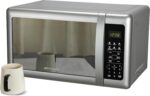 Emerson MW7601SL Compact Countertop Microwave Oven with Sleek Mirrored Finish Door 10 Power Levels, 6 Auto Menus, Glass Turntable and Child Safe Lock, 0.7 Cu. Ft, Silver - Image 3