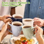 Porcelain Coffee Mugs Set of 6, 13 Ounce Coffee Cups with Handle, Ceramic Tea Mugs for Latte, Hot Tea, Cappuccino, Mocha, Cocoa, Blue Assorted Colors Mug Gift Set, Dishwasher and Microwave Safe - Image 6