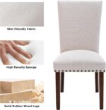 COLAMY Upholstered Dining Chairs Set of 4, Parsons Style Linen Beige Accent Chairs with High Back, for Round Kitchen Table or Small Dining Room – Comfortable & Stylish - Image 9