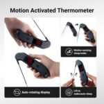 Professional Digital Meat Thermometer, 1 Sec Instant Read, ±0.5℉ Accuracy NIST&NSF Certified Food Thermometer, Auto-Rotate Bright LED Screen, 100% Waterproof Cooking Thermometer for Grill BBQ, Black - Image 8