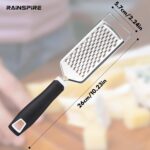 Rainspire Professional Cheese Graters for Kitchen Stainless Steel Handheld, Metal Lemon Zester Grater With Handle For Cheese, Chocolate, Spices, Kitchen Gadgets And Tools, Soft Grip Handle, Black - Image 3