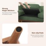 Vesgantti 97" Modular Sectional Sofa Green, L-Shaped Couch with Movable Ottoman, Comfy Corduroy Couch with Spring Cushion, Modular Sofa with Deep Seat for Living Room, Bedroom and Apartment - Image 8