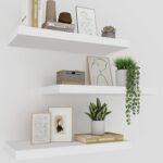 White Floating Shelves - Set of 3, 16" Wall Mounted Shelves for Home Decor, Living Room, Bedroom, Bathroom, Kitchen - Image 2