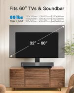 PERLESMITH Universal TV Stand, Table Top TV Stand for 32-60 inch TVs & Monitors, Height Adjustable TV Mount Stand Holds up to 88 lbs with Tempered Glass Base & Wire Management, VESA 400x400mm PSTVS04 - Image 5