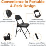 Amazon Basics Comfortable Vinyl-Padded Metal Steel Folding Chairs, Black, 4-Pack - Image 8