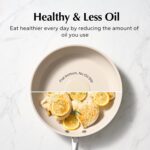 Redchef Nonstick Frying Pans Set, Ceramic Pan Skillet, Non Toxic Pans for Cooking, 8" 9.5" 11" Ceramic Frying Pan Set PFAS & PTFE & PFOA Free with Stay Cool Handle, Dishwasher & Oven Safe, Beige White - Image 3