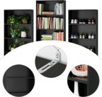 FOTOSOK 6-Tier Open Bookcase and Bookshelf, Freestanding Display Storage Shelves Tall Bookcase for Bedroom, Living Room and Office, Black - Image 8