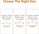 Amazon Basics Cast Iron Dutch Oven Pot with Lid, Enameled, Round, Dual Handles, Heavy-Duty, Medium, 6-Quart, Blue - Image 7