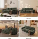 81 inch Corduroysofa for Living Room Three Seater Comfortable Sofa, Fabric Sofa, Modern mid-Century Vintage Brown for Office Meeting Room Apartment(Green, 81inch) - Image 9