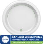 Dixie Basic 8.5 Inch Light-Weight Paper Plates By GP PRO, White, 500 Count (125 Disposable Plates Per Pack, 4 Packs Per Case), DBP09W - Image 3