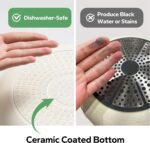 Redchef Nonstick Frying Pans Set, Ceramic Pan Skillet, Non Toxic Pans for Cooking, 8" 9.5" 11" Ceramic Frying Pan Set PFAS & PTFE & PFOA Free with Stay Cool Handle, Dishwasher & Oven Safe, Beige White - Image 4