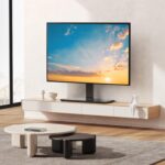 PERLESMITH Universal Swivel TV Stand Base, Table Top TV Stand for 37-75 inch LCD LED TVs, Height Adjustable TV Mount Stand with Tempered Glass Base, VESA 600x400mm, Holds up to 99lbs, PSTVS13 - Image 10