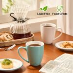 Porcelain Coffee Mugs Set of 6, 13 Ounce Coffee Cups with Handle, Ceramic Tea Mugs for Latte, Hot Tea, Cappuccino, Mocha, Cocoa, Blue Assorted Colors Mug Gift Set, Dishwasher and Microwave Safe - Image 5